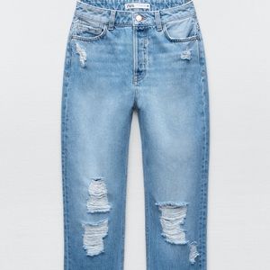 Zara ripped mom fit jeans